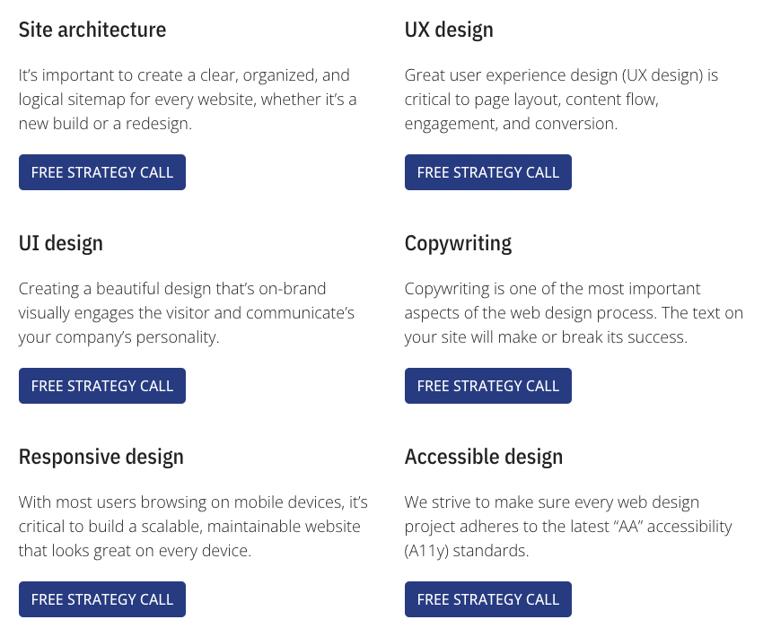 too many call to action buttons