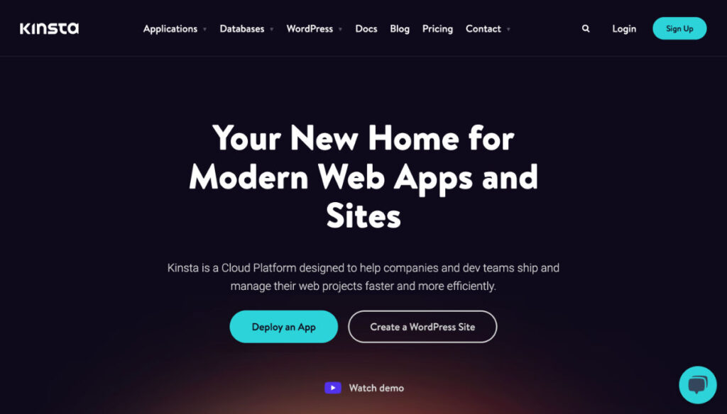 kinsta home page
