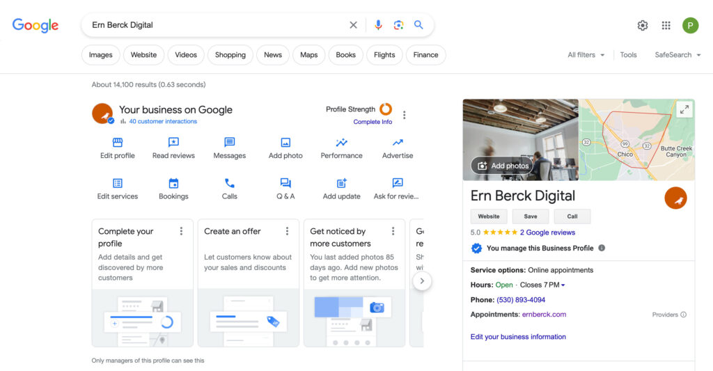 ern berck digital google business profile