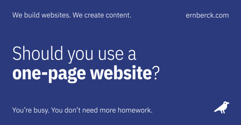 post should you use a one-page website