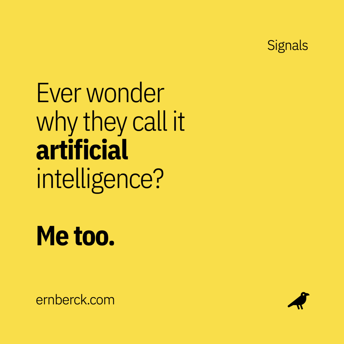 Ever wonder why they call it artificial intelligence?
