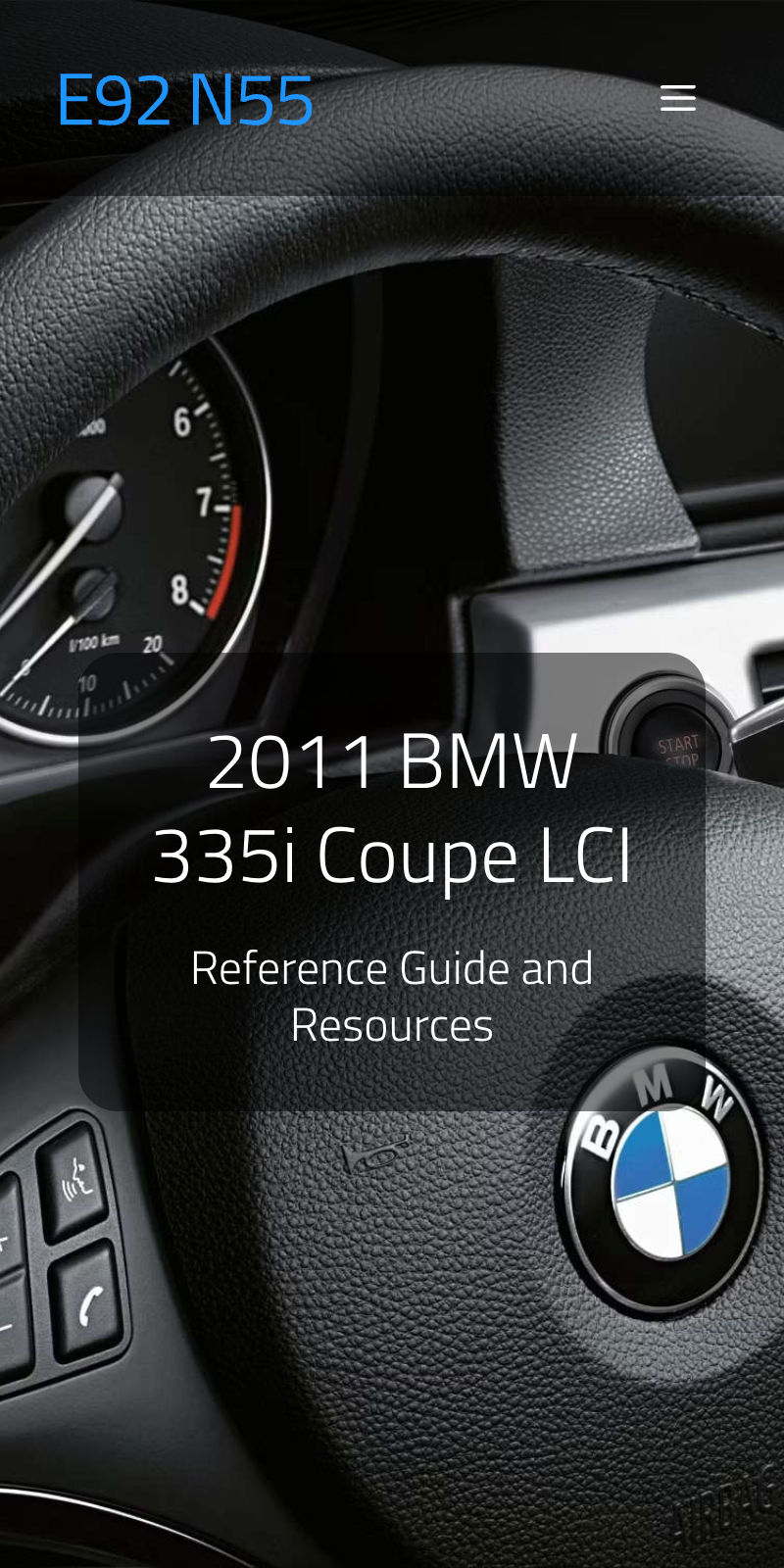 Ern Berck work project BMW E92 N55 Reference Guide