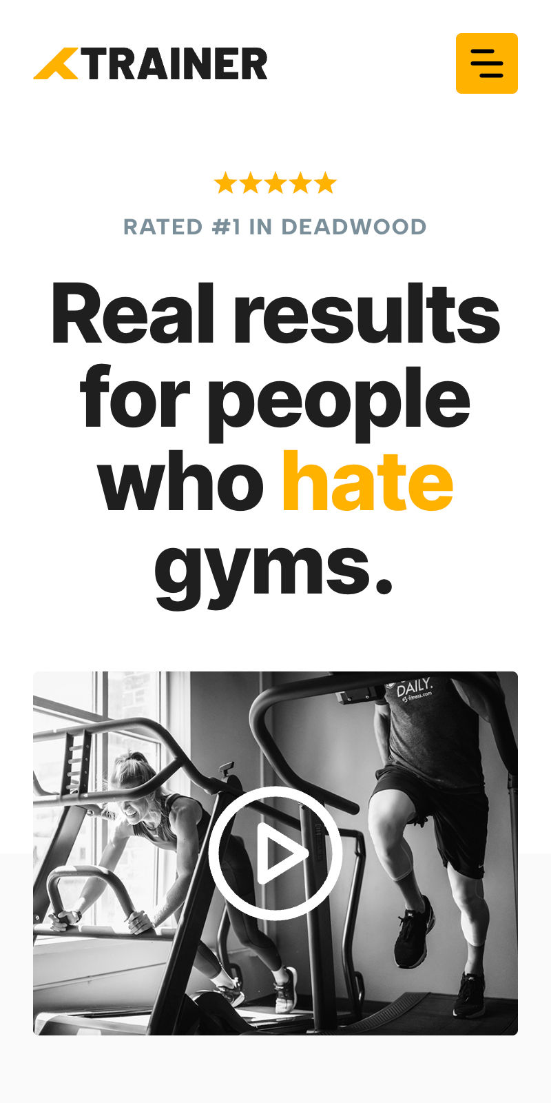 Ern Berck work concept for a fitness website